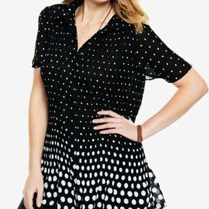 Only Necessities Black Dot Crinkle Top
